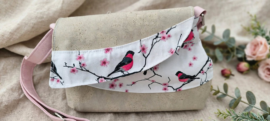 Sac bandoulière « Oiseaux du Printemps » – Fait main