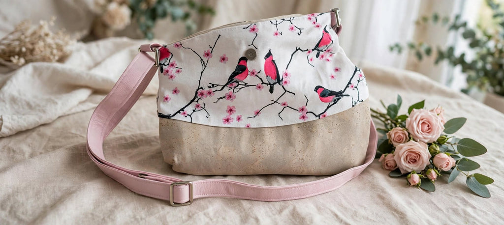 Sac bandoulière « Oiseaux du Printemps » – Fait main
