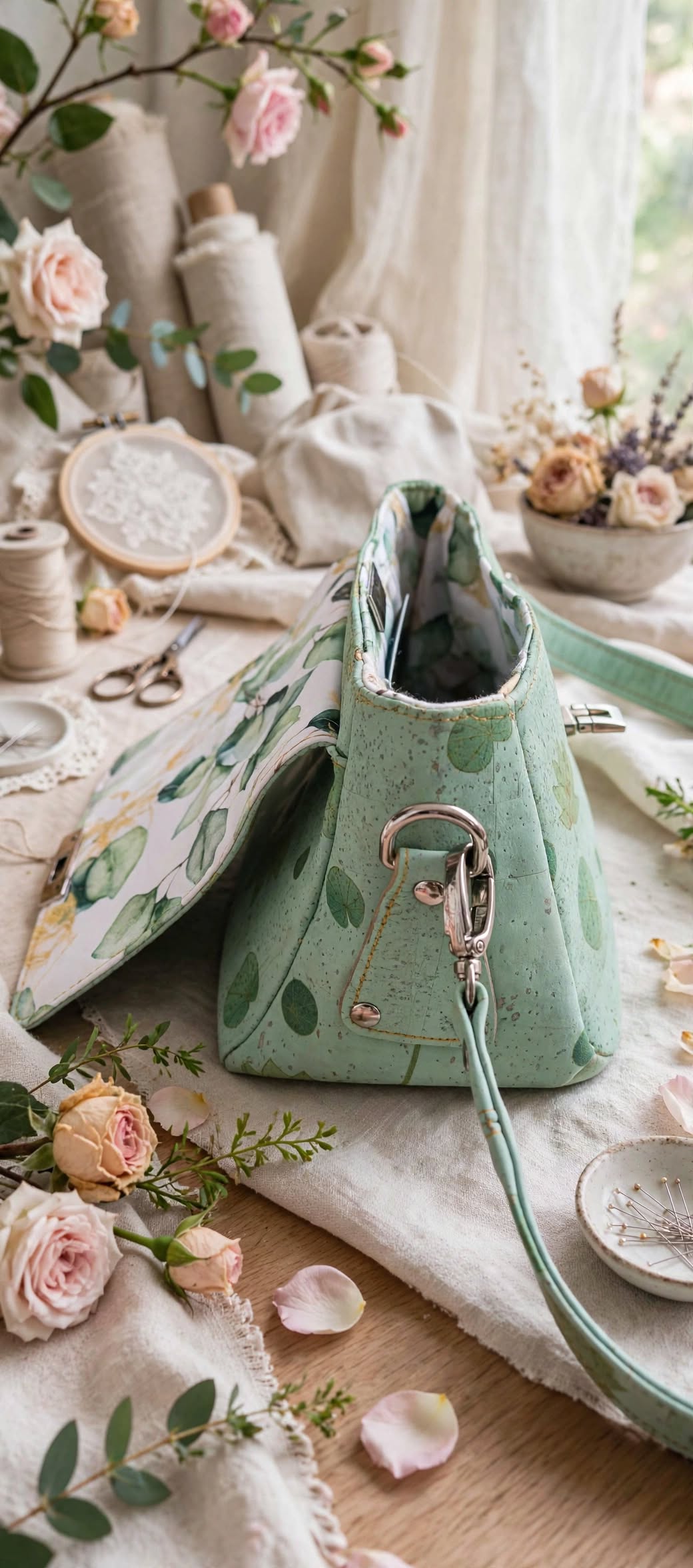 Sac Nénuphar - tons pastel - Fait main