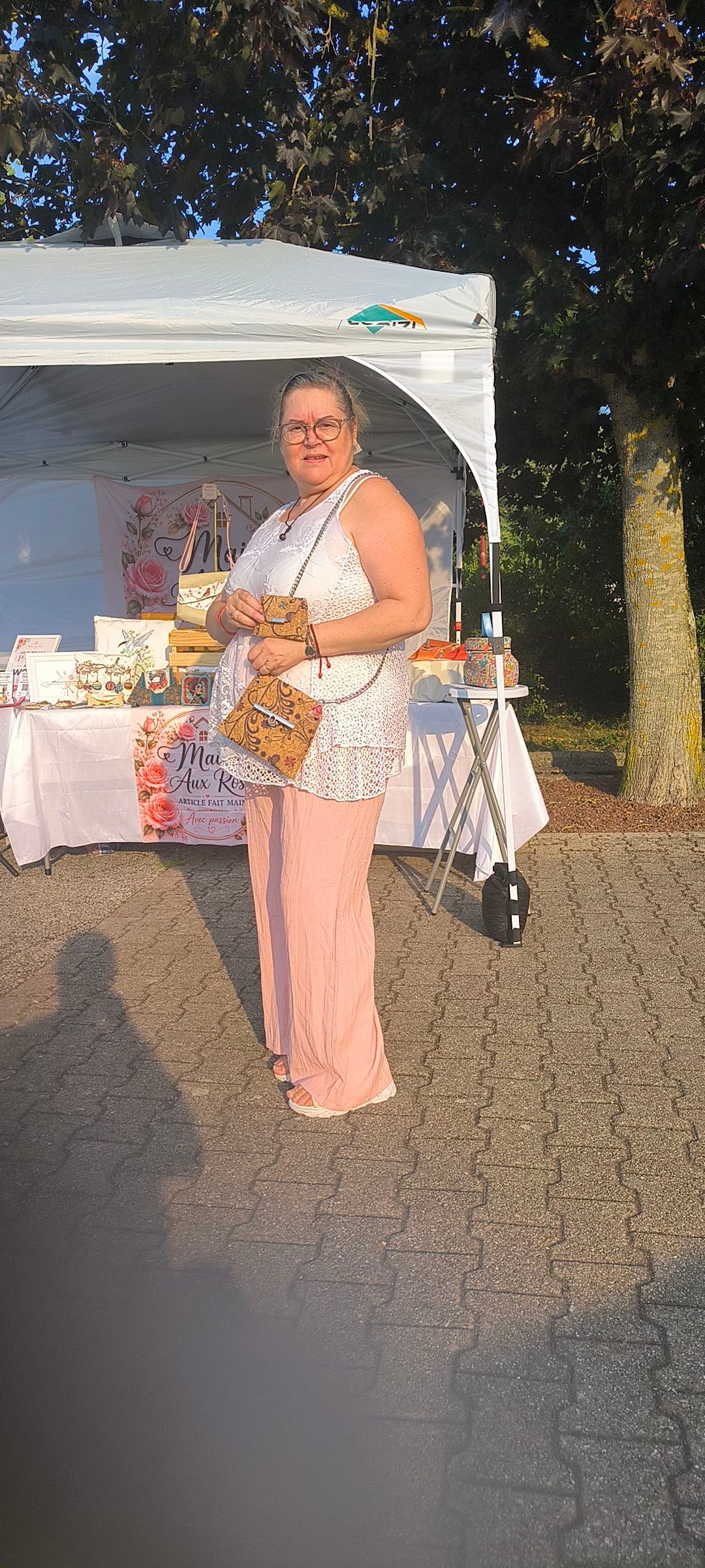 Ensemble Arabesque en liège – Sac bandoulière & porte-monnaie assorti - Fait main