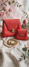 Ensemble Jardin de Corail – Sac bandoulière & porte-monnaie assorti