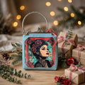 Porte-monnaie – Liège bleu & fermoir rétro – Fait main
